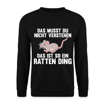 Nagetier Ratte Ratten - Unisex Pullover - Schwarz - Vorne - Alina (178cm) & Michal (187cm)