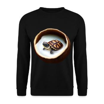 Baby turtle in coconut milk - Unisex Sweatshirt - black - Front - Alina (178cm) & Michal (187cm)