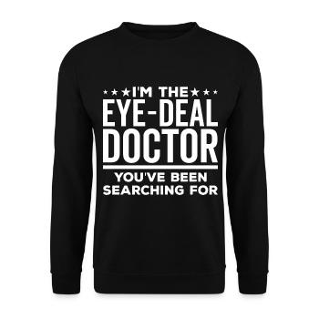Augenarzt Eye-deal Arzt Optiker Augenheilkunde - Unisex Pullover - Schwarz - Vorne - Alina (178cm) & Michal (187cm)