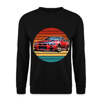 Jdm / Tuning / Turbocharger / Rims / Chiptuning - Unisex Sweatshirt - black - Front - Alina (178cm) & Michal (187cm)