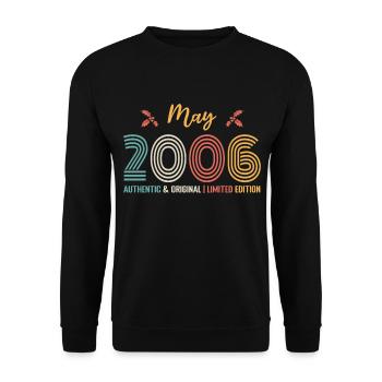 Mai 2006 Retro Geburtstag Mai 2006 - Unisex Pullover - Schwarz - Vorne - Alina (178cm) & Michal (187cm)