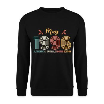 May 1996 Birthday May 1996 Retro - Unisex Sweatshirt - black - Front - Alina (178cm) & Michal (187cm)
