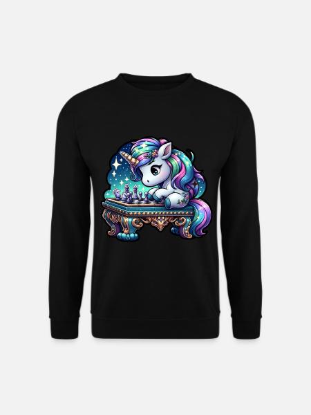 Schach Einhorn - Unisex Pullover - Schwarz