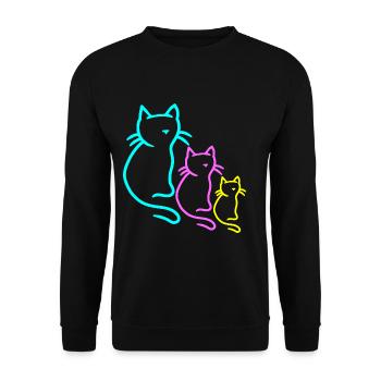 Chats rétro chat chaton des années 80 des années 90 Vintage Kid - Sweat-shirt Unisexe - noir - Devant - Alina (178cm) & Michal (187cm)