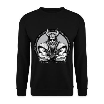 Norse Mythology Viking Warrior Valhalla - Unisex Sweatshirt - black - Front - Alina (178cm) & Michal (187cm)