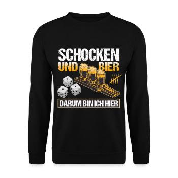 Schocken Und Bier Trinkspiel Würfelspiel Knobeln - Unisex Pullover - Schwarz - Vorne - Alina (178cm) & Michal (187cm)