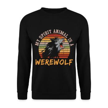My spirit animal is werewolf - Unisex Sweatshirt - black - Front - Alina (178cm) & Michal (187cm)