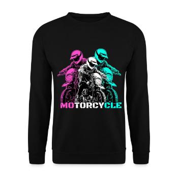 Motorcycle Lifestyle / Moto / moto biker - Sweat-shirt Unisexe - noir - Devant - Alina (178cm) & Michal (187cm)