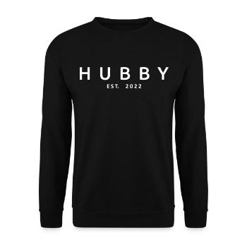Hubby Est. 2022 - Mari à être, fête de mariage - Sweat-shirt Unisexe - noir - Devant - Alina (178cm) & Michal (187cm)