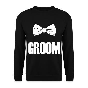 Bräutigam - Ehemann zu sein, Verlobungsparty Geschenk - Unisex Pullover - Schwarz - Vorne - Alina (178cm) & Michal (187cm)