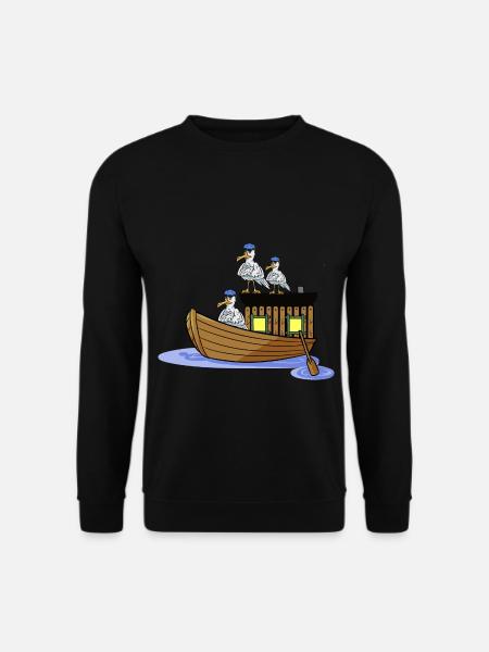Boot Schiff Möwen Seemänner Nordsee Ostsee Kiel - Unisex Pullover - Schwarz