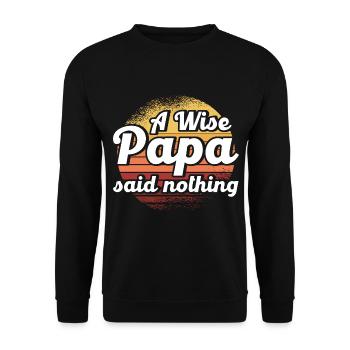 Klug Vater Vati Papa - Unisex Pullover - Schwarz - Vorne - Alina (178cm) & Michal (187cm)