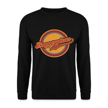 Baggerfahrer Baggerführer Bagger Beruf Vintage - Unisex Pullover - Schwarz - Vorne - Alina (178cm) & Michal (187cm)
