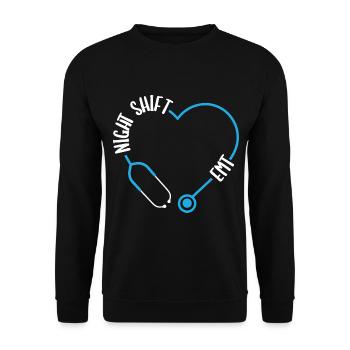 Professional AMbulance Night Shift EMT Paramedic - Unisex Sweatshirt - black - Front - Alina (178cm) & Michal (187cm)
