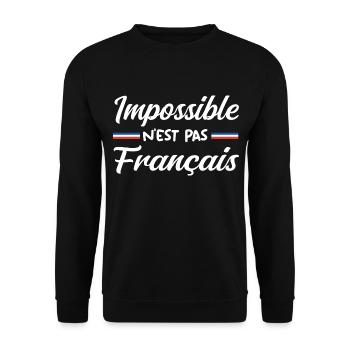 Impossible n est pas francais - Sweat-shirt Unisexe - noir - Devant - Alina (178cm) & Michal (187cm)