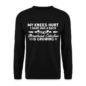 Flint Arrowhead Hunter Artifact Gift - Unisex Sweatshirt - black - Front - Alina (178cm) & Michal (187cm)