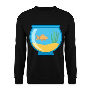 Aquarium Gift Idea Goldfish - Unisex Sweatshirt - black - Front - Alina (178cm) & Michal (187cm)