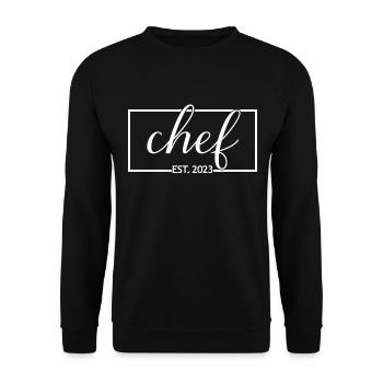 Chef Est. 2023 Graduated Chef Culinary Art Student - Unisex Sweatshirt - black - Front - Alina (178cm) & Michal (187cm)