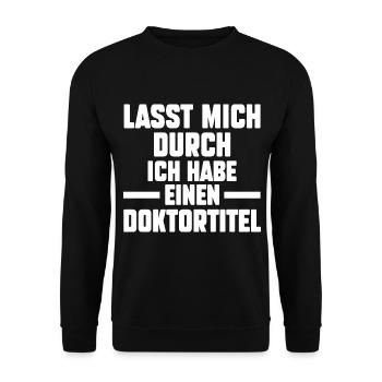 Doktor Abschluss Doktorand Promotion Doktortitel - Unisex Pullover - Schwarz - Vorne - Alina (178cm) & Michal (187cm)