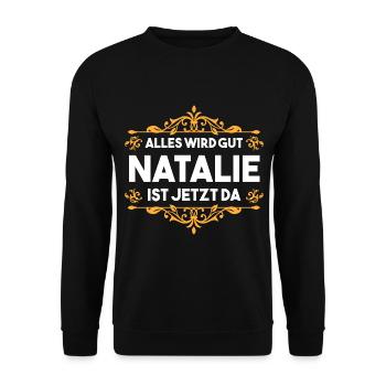 Natalie - Unisex Pullover - Schwarz - Vorne - Alina (178cm) & Michal (187cm)