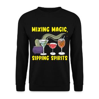 Magical sip spirits mix bartender Hallow - Unisex Sweatshirt - black - Front - Alina (178cm) & Michal (187cm)
