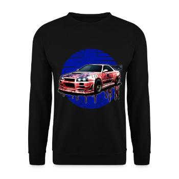 Jdm Halloween edition / Tuning Mechanic Costume - Unisex Sweatshirt - black - Front - Alina (178cm) & Michal (187cm)