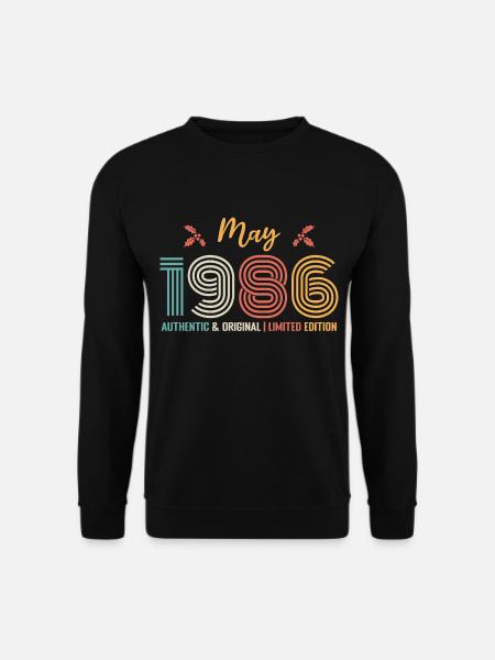 Mai 1986 Retro Geburtstag Mai 1986 - Unisex Pullover - Schwarz
