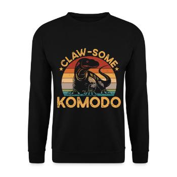 Krallenartiger Komodowaran-besitzer, Wildtiere, - Unisex Pullover - Schwarz - Vorne - Alina (178cm) & Michal (187cm)