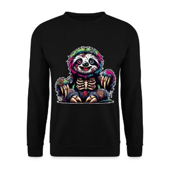 Faultier Zombie Monster Halloween - Unisex Pullover - Schwarz - Vorne - Alina (178cm) & Michal (187cm)