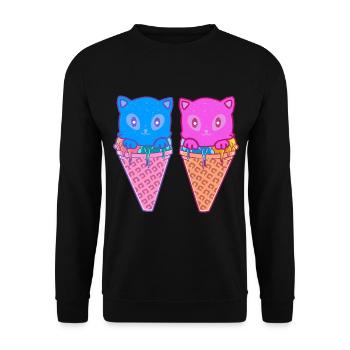 Cornet de crème glacée Cats Crème glacée Crème glacée Enfants - Sweat-shirt Unisexe - noir - Devant - Alina (178cm) & Michal (187cm)
