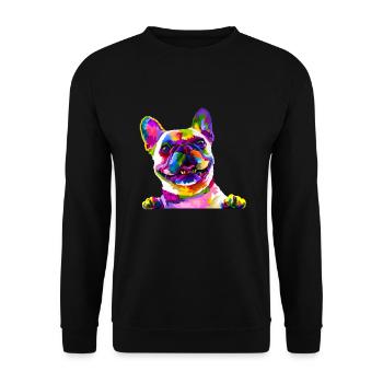 French Bulldog - Unisex Sweatshirt - black - Front - Alina (178cm) & Michal (187cm)