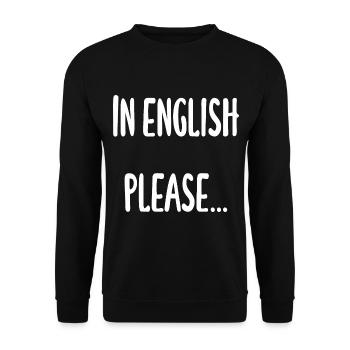 Lehrer - In English please - Unisex Pullover - Schwarz - Vorne - Alina (178cm) & Michal (187cm)