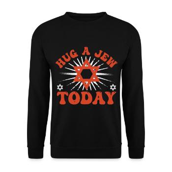 Jude Judentum Jüdisch - Unisex Pullover - Schwarz - Vorne - Alina (178cm) & Michal (187cm)