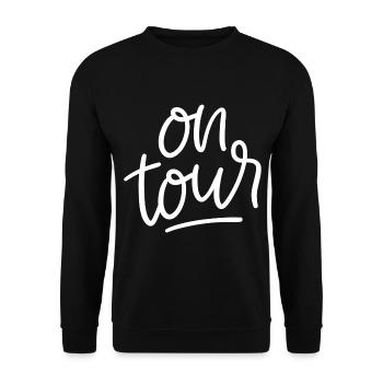 On Tour Saying Camping - Unisex Sweatshirt - black - Front - Alina (178cm) & Michal (187cm)