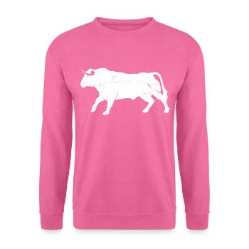 Bull Bovine Art Silhouette Wildtierliebhaber - Unisex Pullover - Pink - Vorne