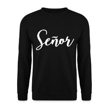 Señor Engagement Groom To Be Wedding Party - Unisex Sweatshirt - black - Front - Alina (178cm) & Michal (187cm)