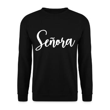 Señora Engagement Bride To Be Wedding Party - Unisex Sweatshirt - black - Front - Alina (178cm) & Michal (187cm)