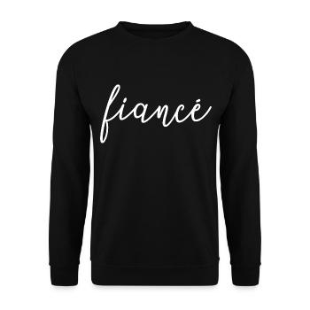 Fiancé Matching Engagement Gift Groom's Wedding - Unisex Sweatshirt - black - Front - Alina (178cm) & Michal (187cm)