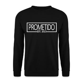 Prometido Est. 2023 Fiancé Engagement Groom To Be - Sweat-shirt Unisexe - noir - Devant - Alina (178cm) & Michal (187cm)