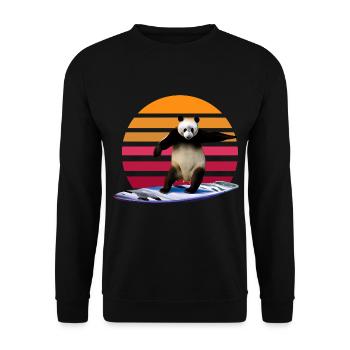 Panda Surfer - Unisex Sweatshirt - black - Front - Alina (178cm) & Michal (187cm)