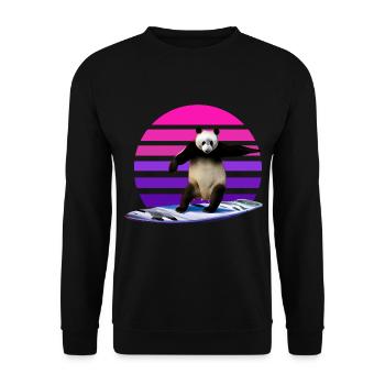 Panda Surfer - Unisex Sweatshirt - black - Front - Alina (178cm) & Michal (187cm)