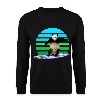 Panda Surfer - Unisex Sweatshirt - black - Front - Alina (178cm) & Michal (187cm)