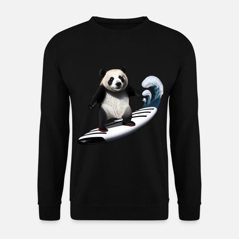 Panda Surfer - Sweat-shirt Unisexe - noir