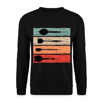 Darts darts retro darts player gift idea - Unisex Sweatshirt - black - Front - Alina (178cm) & Michal (187cm)