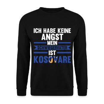 Ich habe keine Angst mein Schwiegervater ist Kosov - Unisex Pullover - Schwarz - Vorne - Alina (178cm) & Michal (187cm)