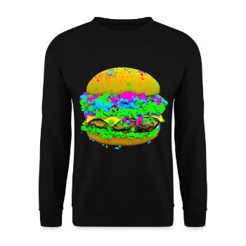 Colorful kawaii hamburger - Unisex Sweatshirt - black - Front - Alina (178cm) & Michal (187cm)