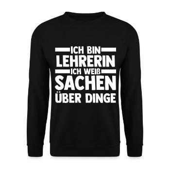 Schullehrerin Lehrerin - Unisex Pullover - Schwarz - Vorne - Alina (178cm) & Michal (187cm)