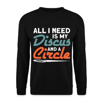 Discus Throw Discus Thrower Athletics Discus - Unisex Sweatshirt - black - Front - Alina (178cm) & Michal (187cm)