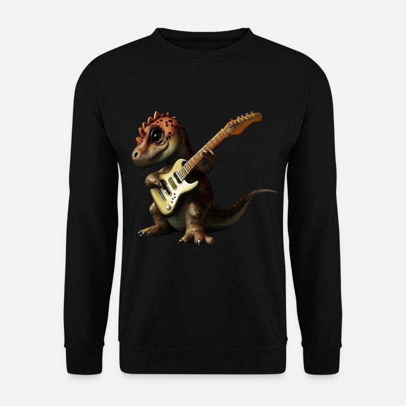 Gitarren Dinosaurier - Unisex Pullover - Schwarz