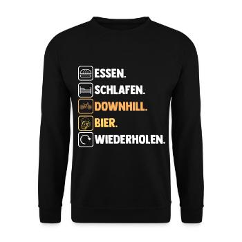 Mountainbike Bier Fahrrad Downhill - Unisex Pullover - Schwarz - Vorne - Alina (178cm) & Michal (187cm)